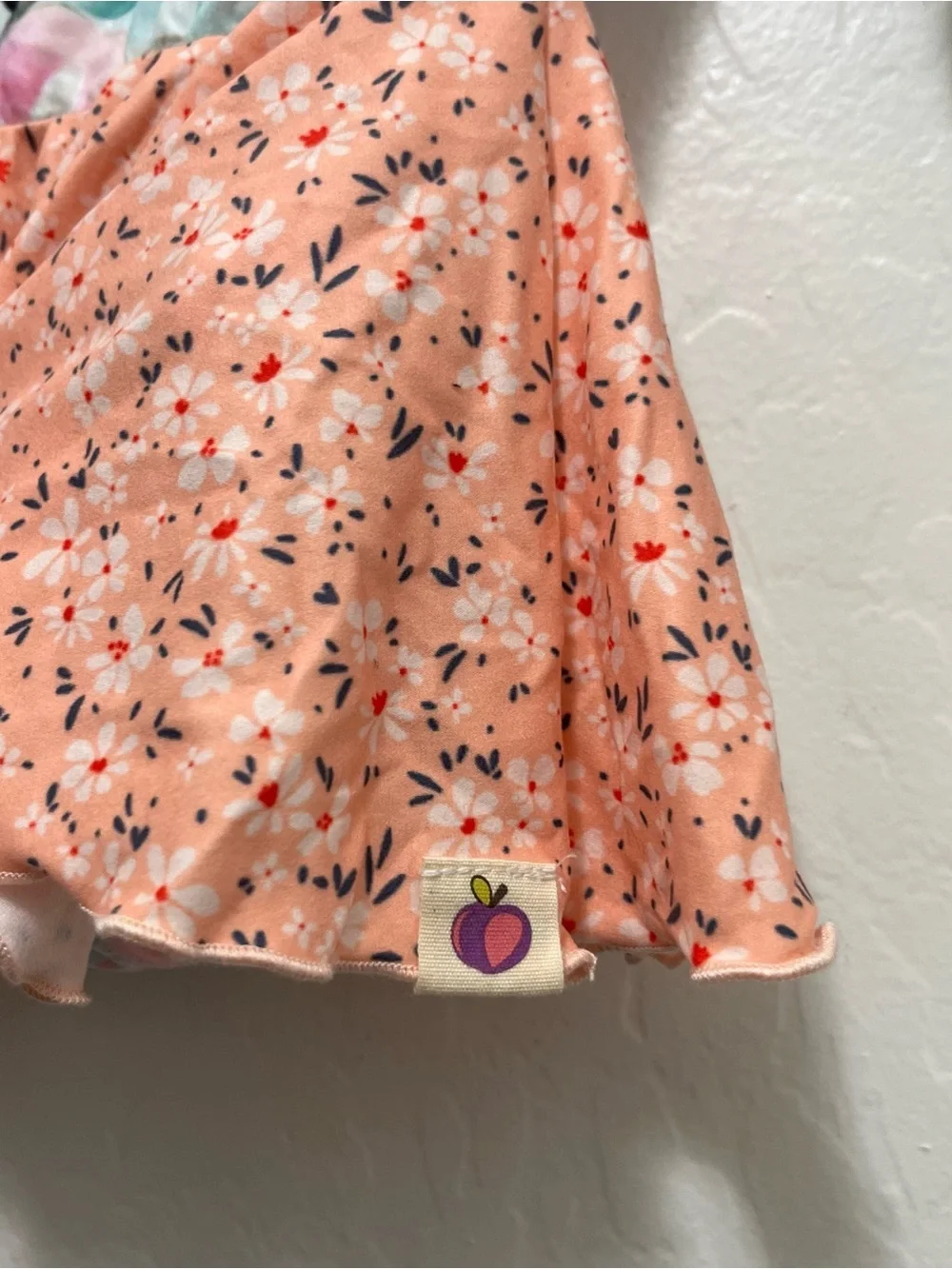 NWT Cheeky Plum Farrah Long Sleeve Skirted Leotard Floral Gingham Dress 18-24M